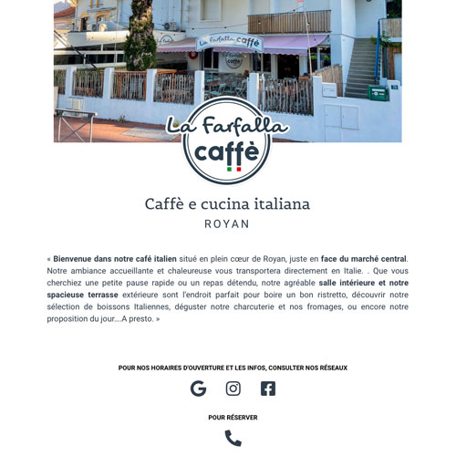 Création de site pour le restaurant italien incontournable à Royan