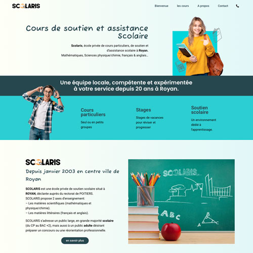 Création site web de présentation pour une école privée de soutien scolaire en Charente maritime