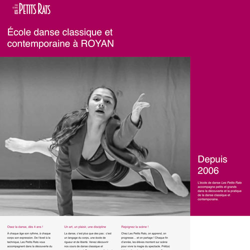 Création site internet pour l'écoles de danse les petits rats à Royan